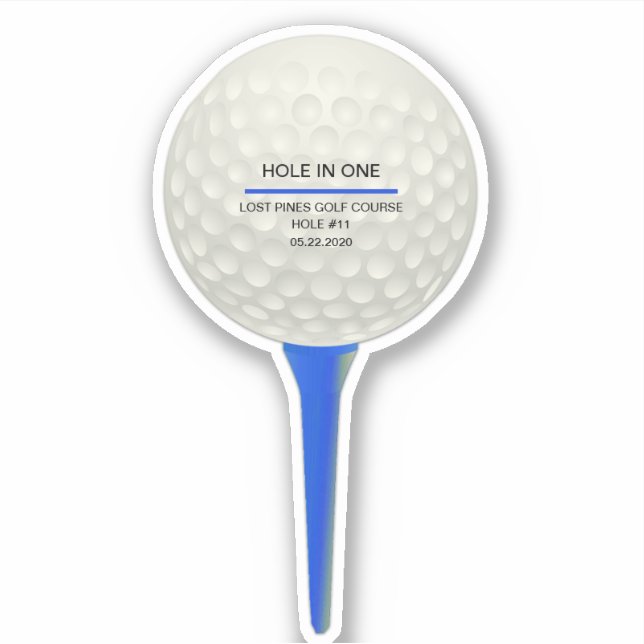 Personalised Golf Ball on Blue Tee  (Front)