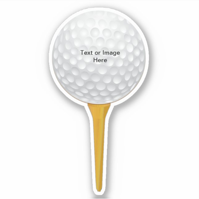 Personalised Golf Ball on Wood Tee  Sticker (Front)