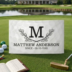 Personalised Golf Ball Pattern Name Monogram Age Banner
