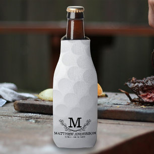 Personalised Golf Ball Pattern Name Monogram Age Bottle Cooler