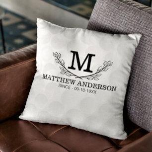 Personalised Golf Ball Pattern Name Monogram Age Cushion