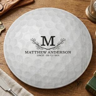 Personalised Golf Ball Pattern Name Monogram Age Cutting Board