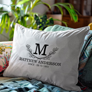 Personalised Golf Ball Pattern Name Monogram Age Decorative Cushion