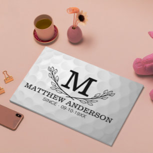 Personalised Golf Ball Pattern Name Monogram Age Guest Book