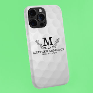 Personalised Golf Ball Pattern Name Monogram Age iPhone 11Pro Max Case