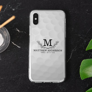 Personalised Golf Ball Pattern Name Monogram Age iPhone XS Max Case