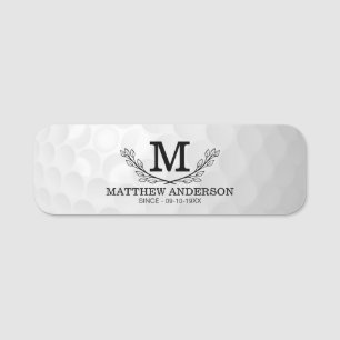 Personalised Golf Ball Pattern Name Monogram Age Name Tag