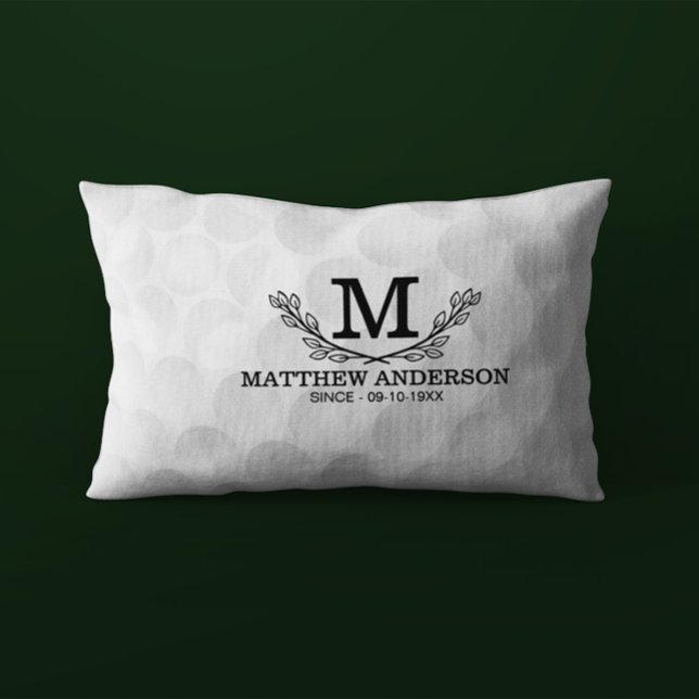 Personalised Golf Ball Pattern Name Monogram Age Pillowcase (Creator Uploaded)