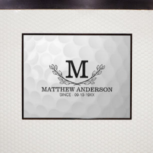 Personalised Golf Ball Pattern Name Monogram Age Poster