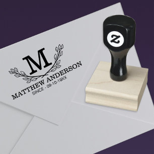 Personalised Golf Ball Pattern Name Monogram Age Rubber Stamp