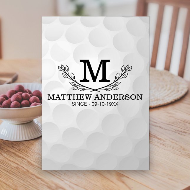 Personalised Golf Ball Pattern Name Monogram Age Table Number (Creator Uploaded)