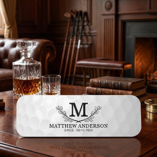 Personalised Golf Ball Pattern Name Monogram Age Tag
