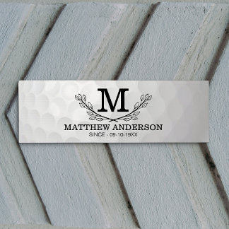 Personalised Golf Ball Pattern Name Monogram Age Yoga Mat