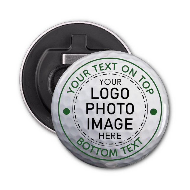 Personalised Golf Ball Photo Logo Custom Bottle Opener (Front)