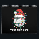 Personalised Golf Ball Santa Hat Christmas Lights Calendar<br><div class="desc">Personalised Golf Ball Santa Hat Christmas Golfing Xmas Lights</div>