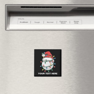 Personalised Golf Ball Santa Hat Christmas Lights Magnet