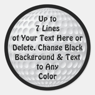 Personalised Golf Ball Stickers or Delete Text