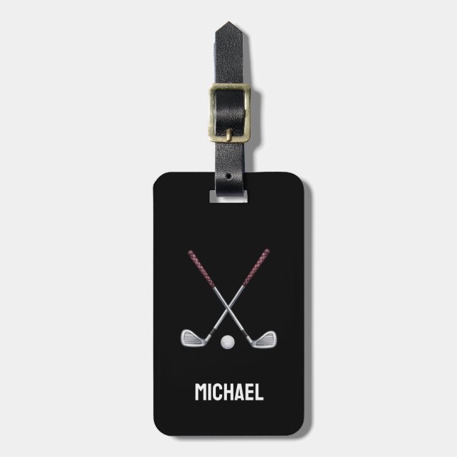 Personalised Golf Ball sticks Player         Luggage Tag (Front Vertical)