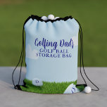 Personalised Golf Ball Storage Golfer Dad Drawstring Bag<br><div class="desc">If you're looking for a golf themed gift that is both personalised and practical,  look no further than this handy drawstring bag with golf balls on the green grass.</div>