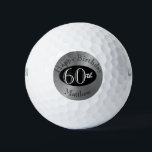 Personalised Golf Balls For 60th Birthday<br><div class="desc">Custom printed gold effect design personalised golf balls 60th birthday. Great gift idea for a keen golfer</div>