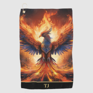 Personalised Golf Balls with a Bold Flaming Eagle Towel