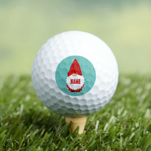 Personalised golf balls with cute gnome cartoon