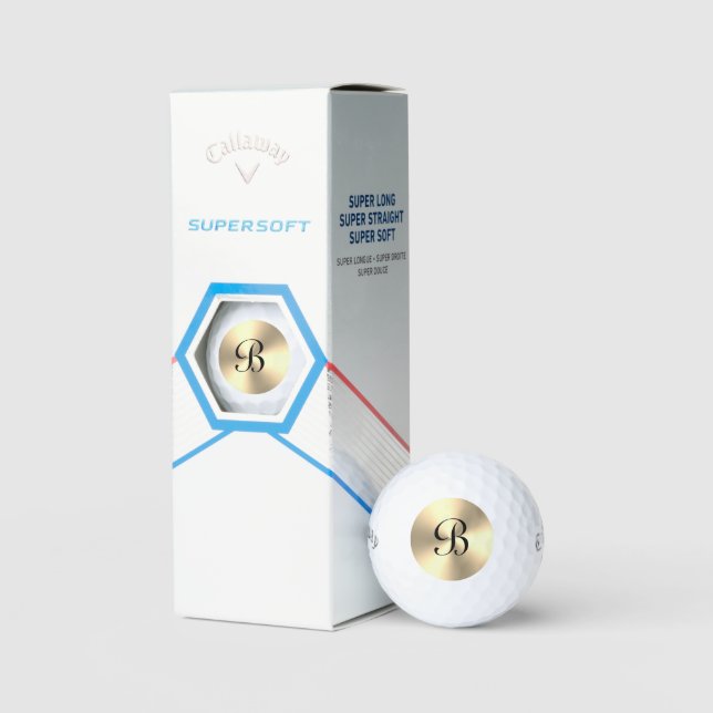 Personalised golf balls with golden monogram (Packaging)