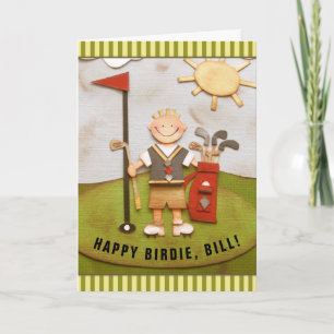 personalised golf birthday card