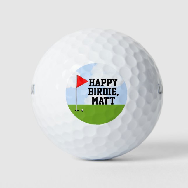 Personalised Golf Birthday Collectable Golf Balls (Front)