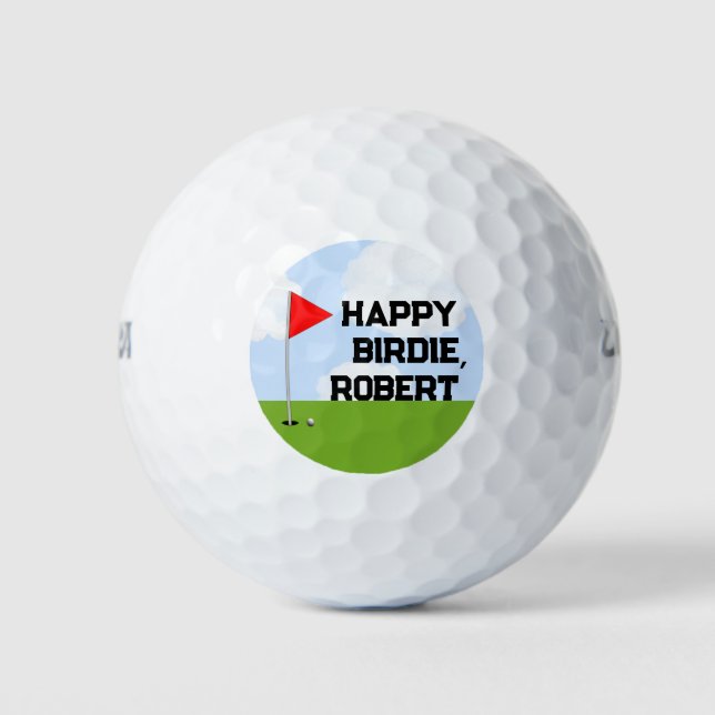 Personalised Golf Birthday Collectable Golf Balls (Front)