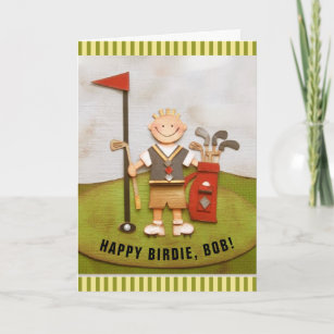 personalised golf birthday greeting card