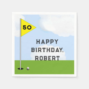 Personalised Golf Birthday Napkin