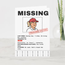 Personalised Golf Card: Missing Mum