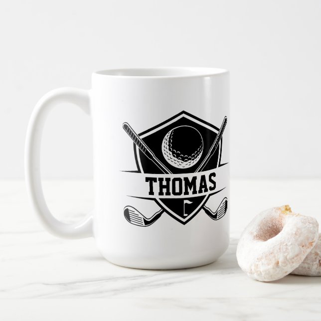 Personalised Golf Cart Coffee Mug (With Donut)