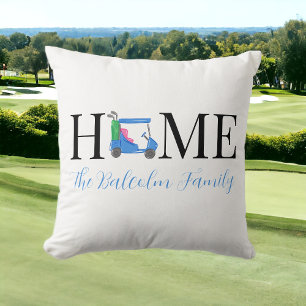 Personalised Golf Cart HOME / Golf Family Name  Cushion