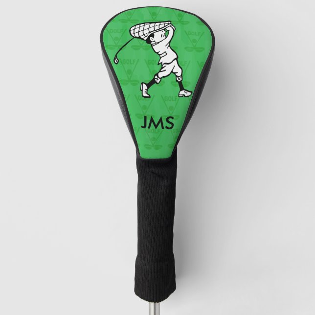 Personalised golf cartoon golfer head cover (Front)
