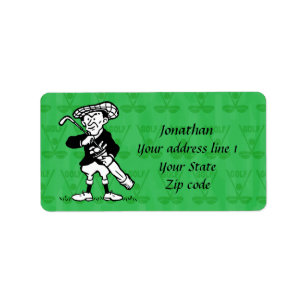 Personalised golf cartoon golfer label