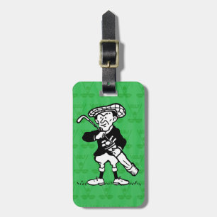 Personalised golf cartoon golfer luggage tag