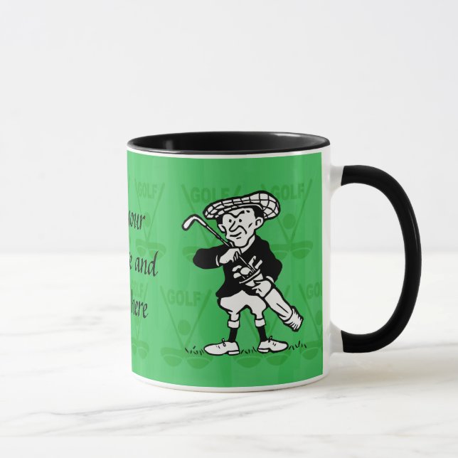 Personalised golf cartoon golfer mug (Right)