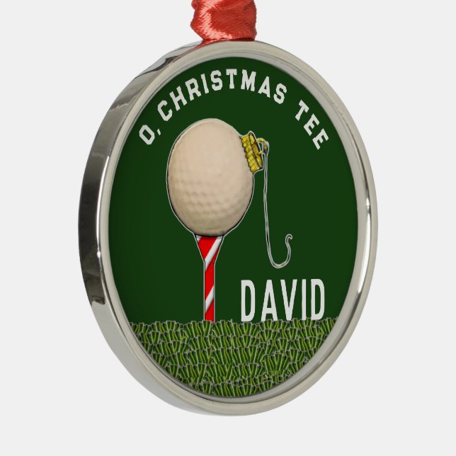 Personalised Golf Christmas Collectable Metal Tree Decoration (Right)