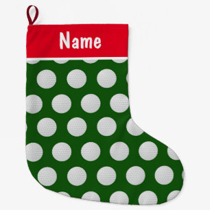 Personalised Golf Christmas Gifts Golf themed Large Christmas Stocking