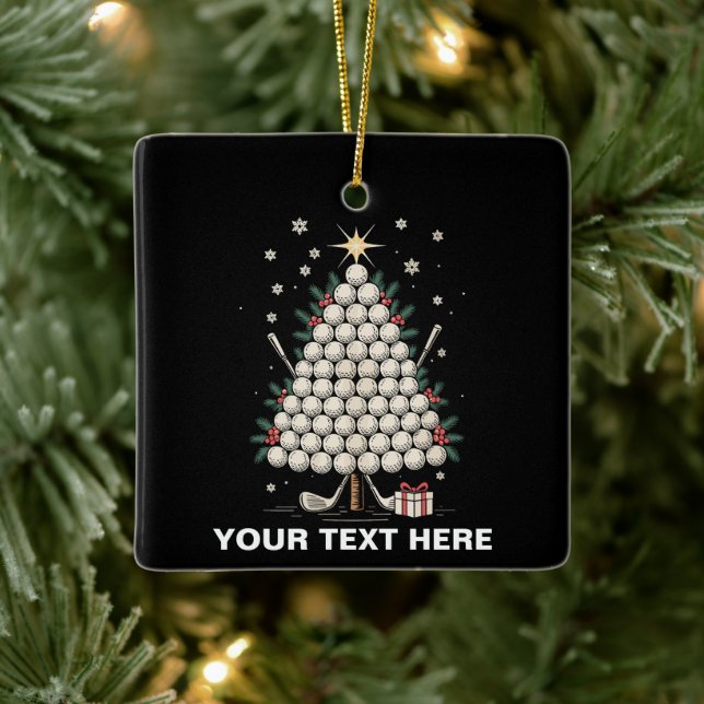 Personalised Golf Christmas Tree Equipment Family Ceramic Ornament (Tree)
