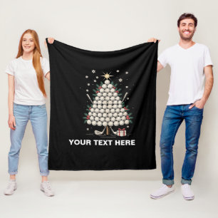 Personalised Golf Christmas Tree Equipment Family Fleece Blanket