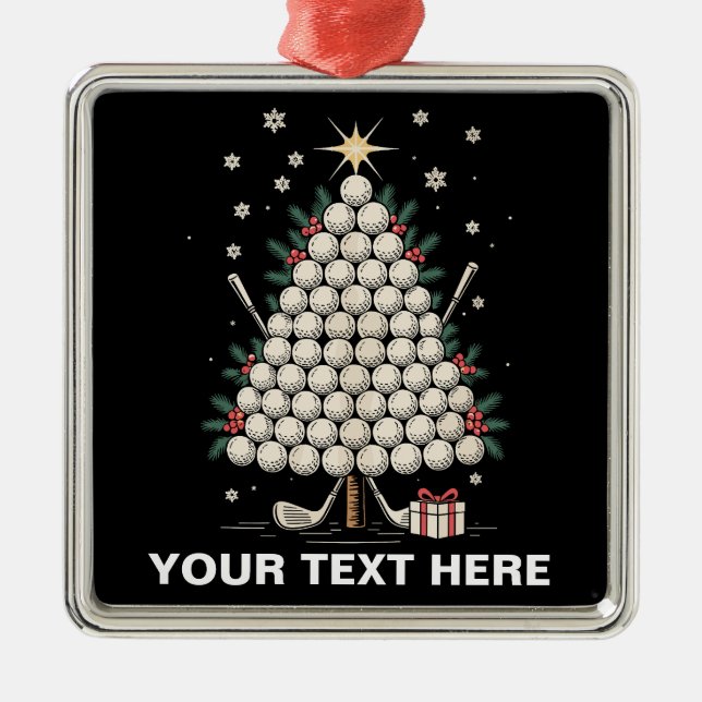 Personalised Golf Christmas Tree Equipment Family Metal Tree Decoration (Front)