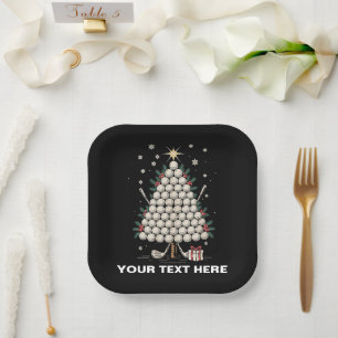 Personalised Golf Christmas Tree Equipment Family Paper Plate