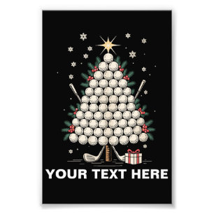 Personalised Golf Christmas Tree Equipment Family Photo Print