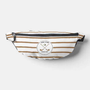 Personalised Golf Club Golfer Brown Striped  Bum Bags