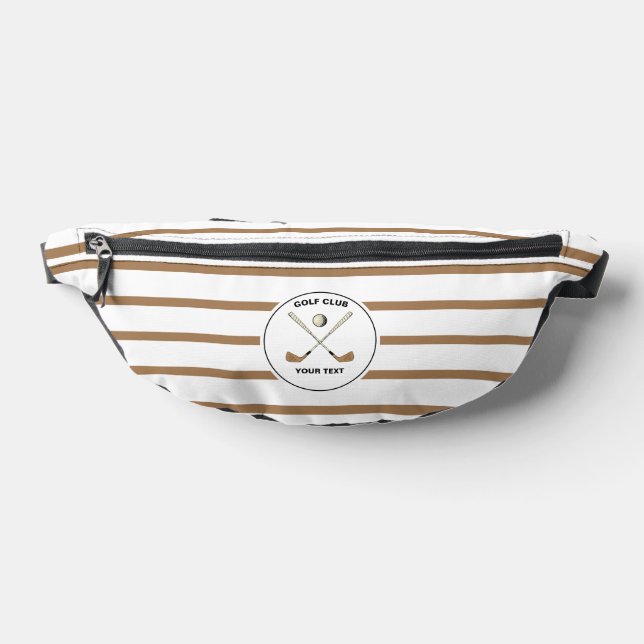 Personalised Golf Club Golfer Brown Striped  Bum Bags (Lay Down)