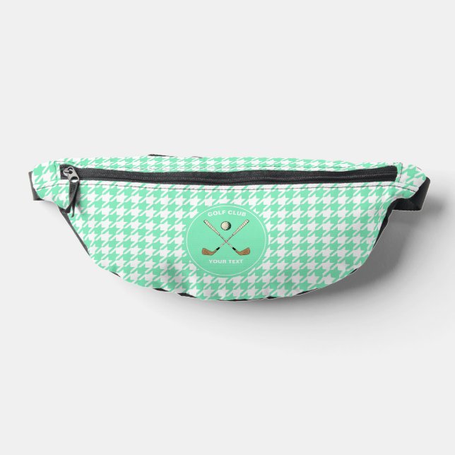 Personalised Golf Club Golfer Mint Houndstooth Bum Bags (Lay Down)