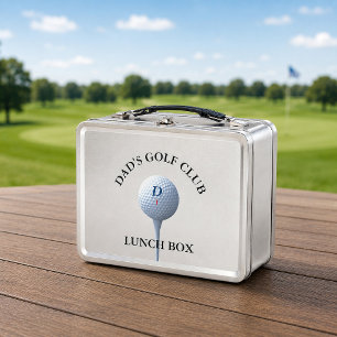 Personalised Golf Club Golfing Dad Metal Lunch Box